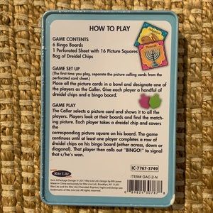 Chanukah BINGO GAME in Collectible Tin NEW Family Party Fun Educational Hanukkah